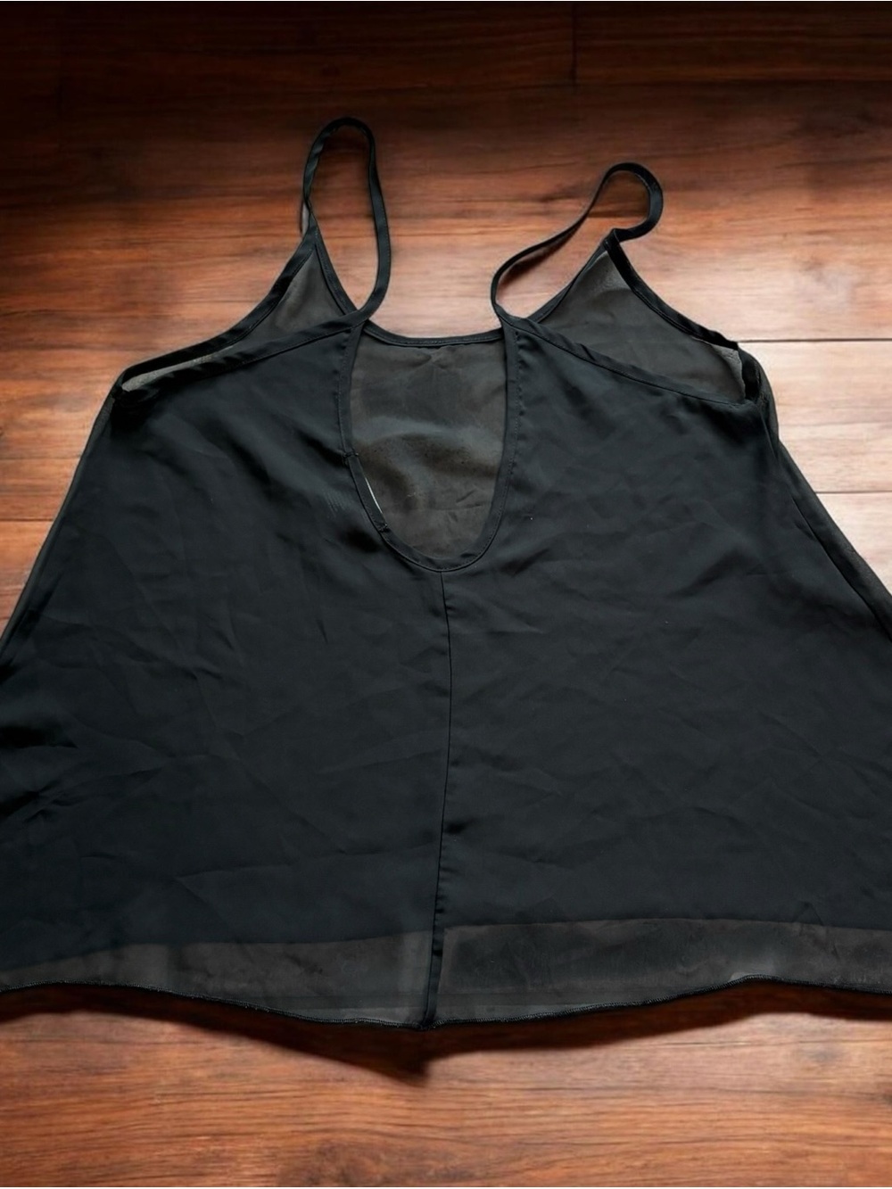 American Dream Black Chiffon Spaghetti Strap Camisole